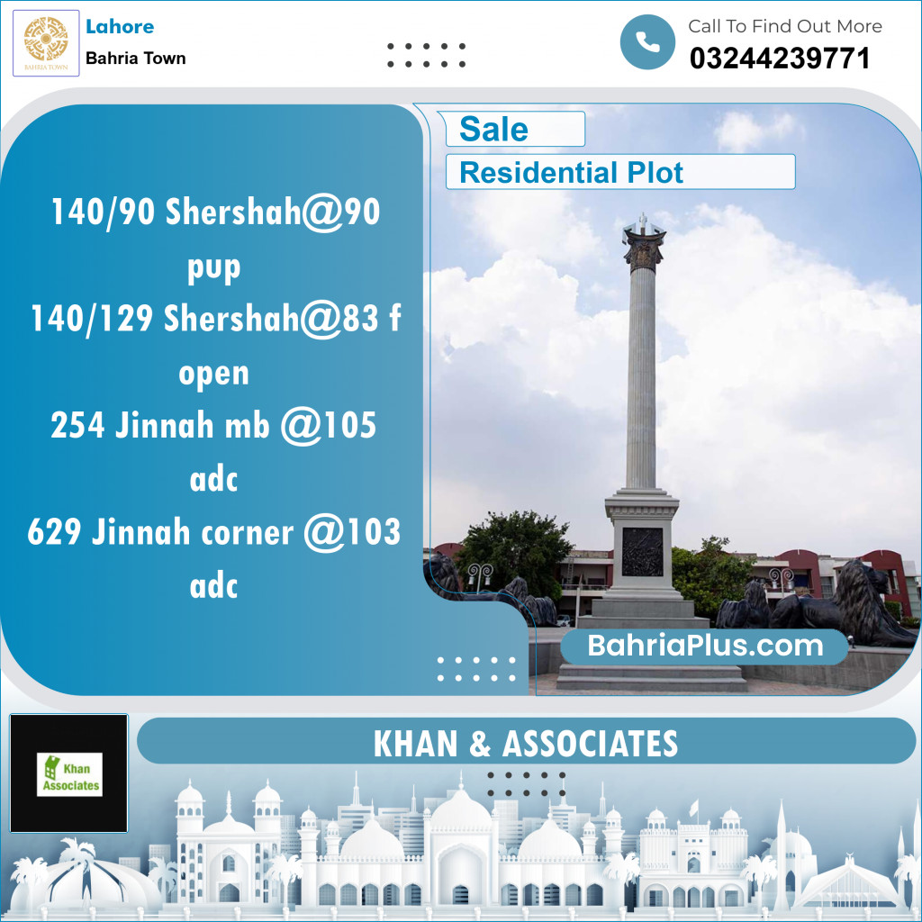 Residential Plot for Sale in Bahria Town, Lahore - (BP-152379)
