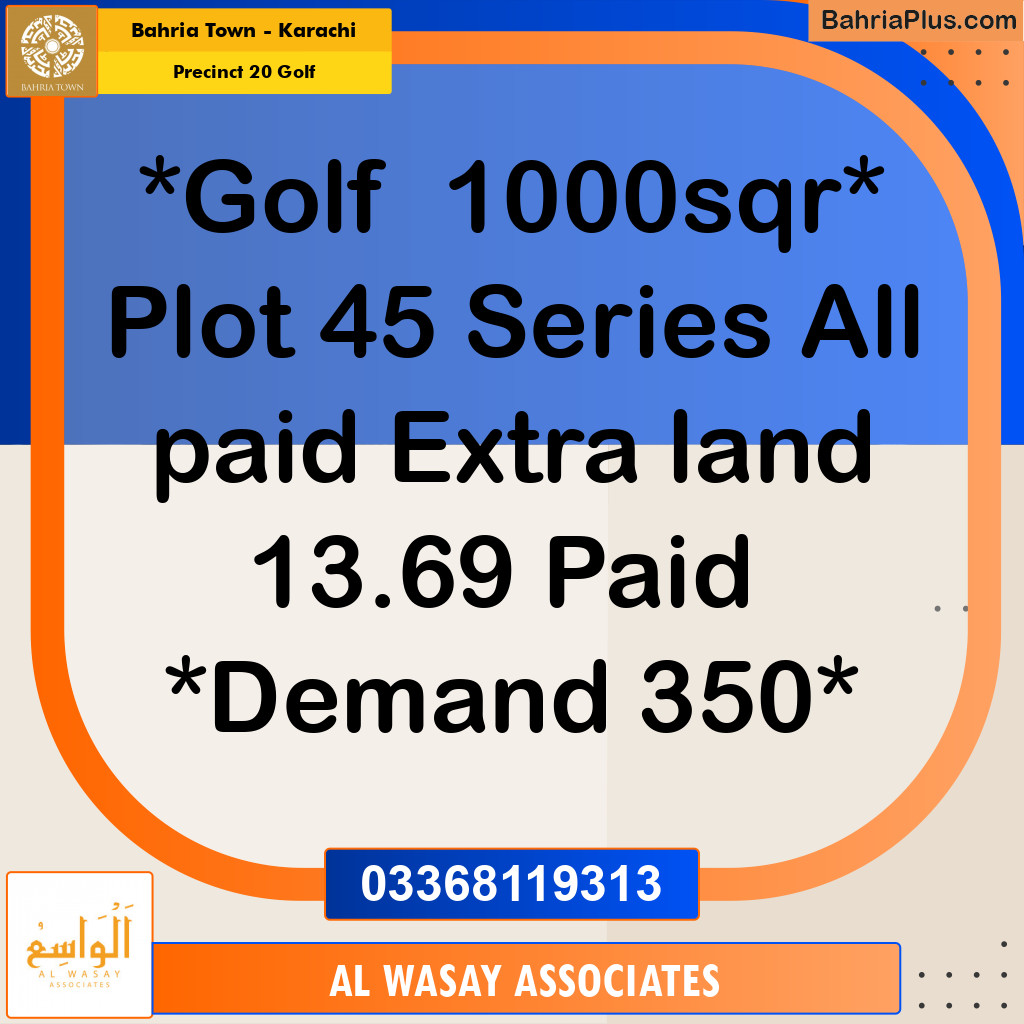 Residential Plot for Sale in Precinct 20 Golf -  Bahria Town, Karachi - (BP-152383)