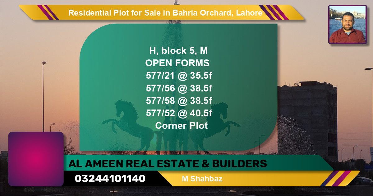 Residential Plot for Sale in Bahria Orchard, Lahore - (BP-152413)