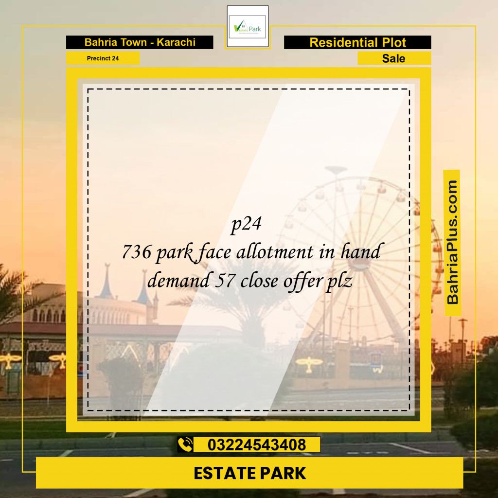 125 Sq. Yards Residential Plot for Sale in Precinct 24 -  Bahria Town, Karachi - (BP-152428)