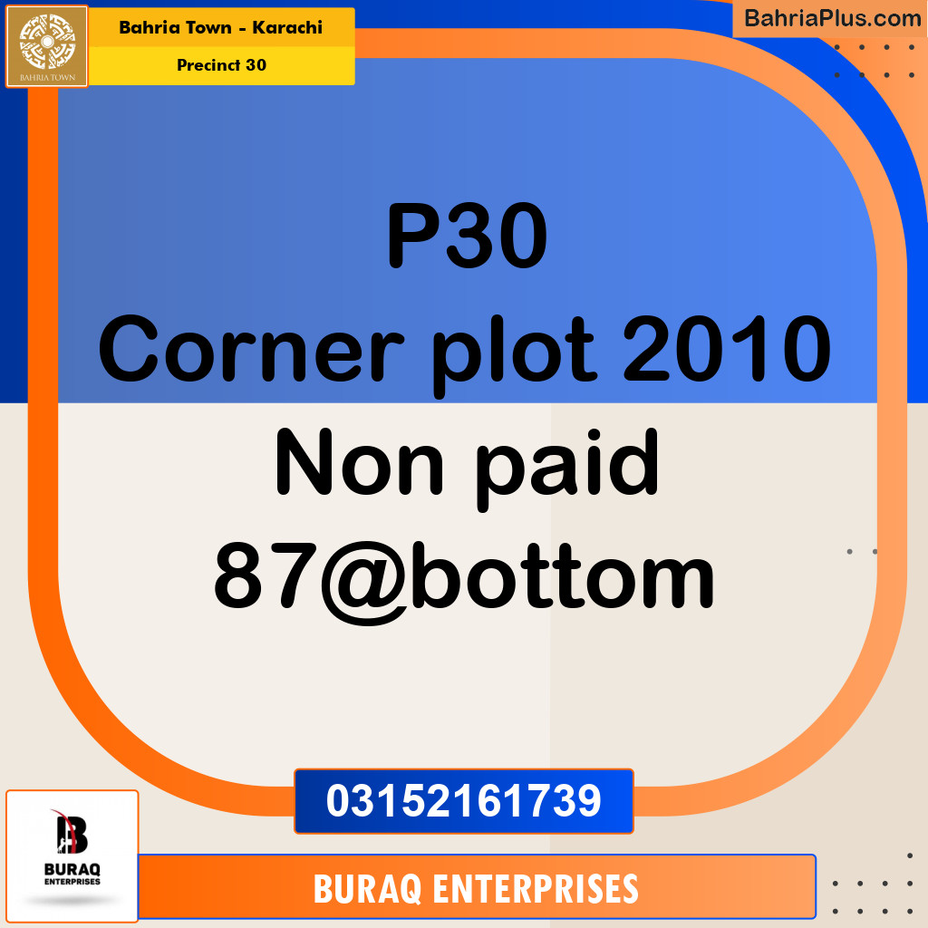 250 Sq. Yards Residential Plot for Sale in Precinct 30 -  Bahria Town, Karachi - (BP-152453)