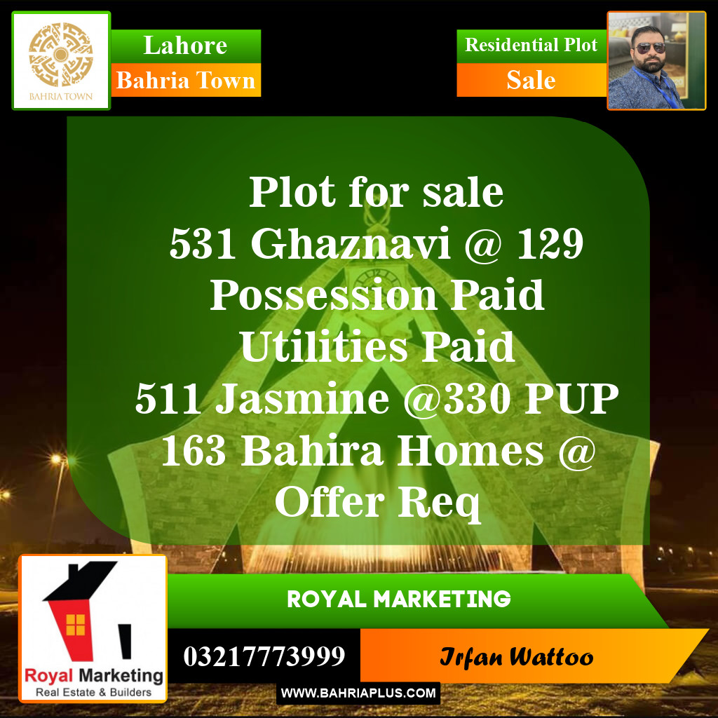 Residential Plot for Sale in Bahria Town, Lahore - (BP-152478)