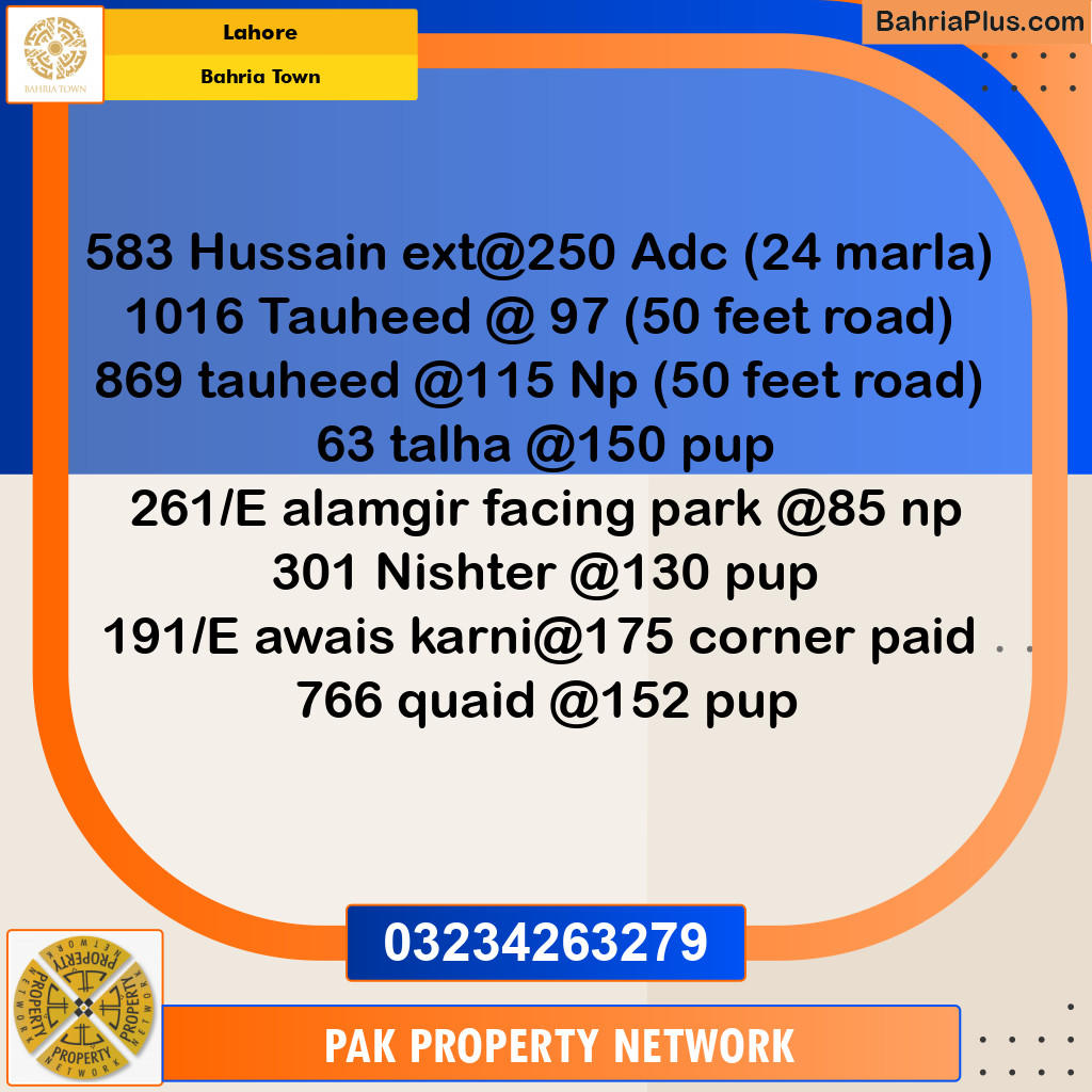 Residential Plot for Sale in Bahria Town, Lahore - (BP-152491)