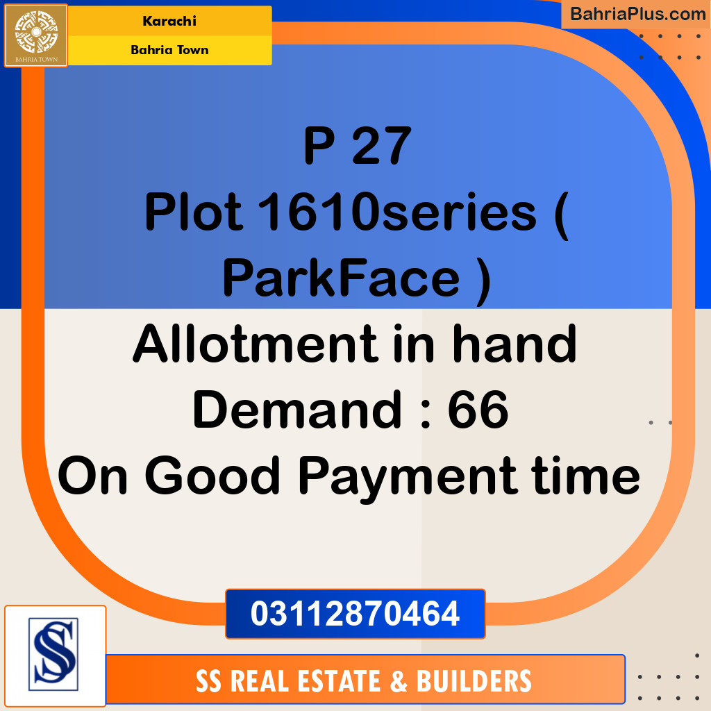 Residential Plot for Sale in Precinct 27 -  Bahria Town, Karachi - (BP-152497)