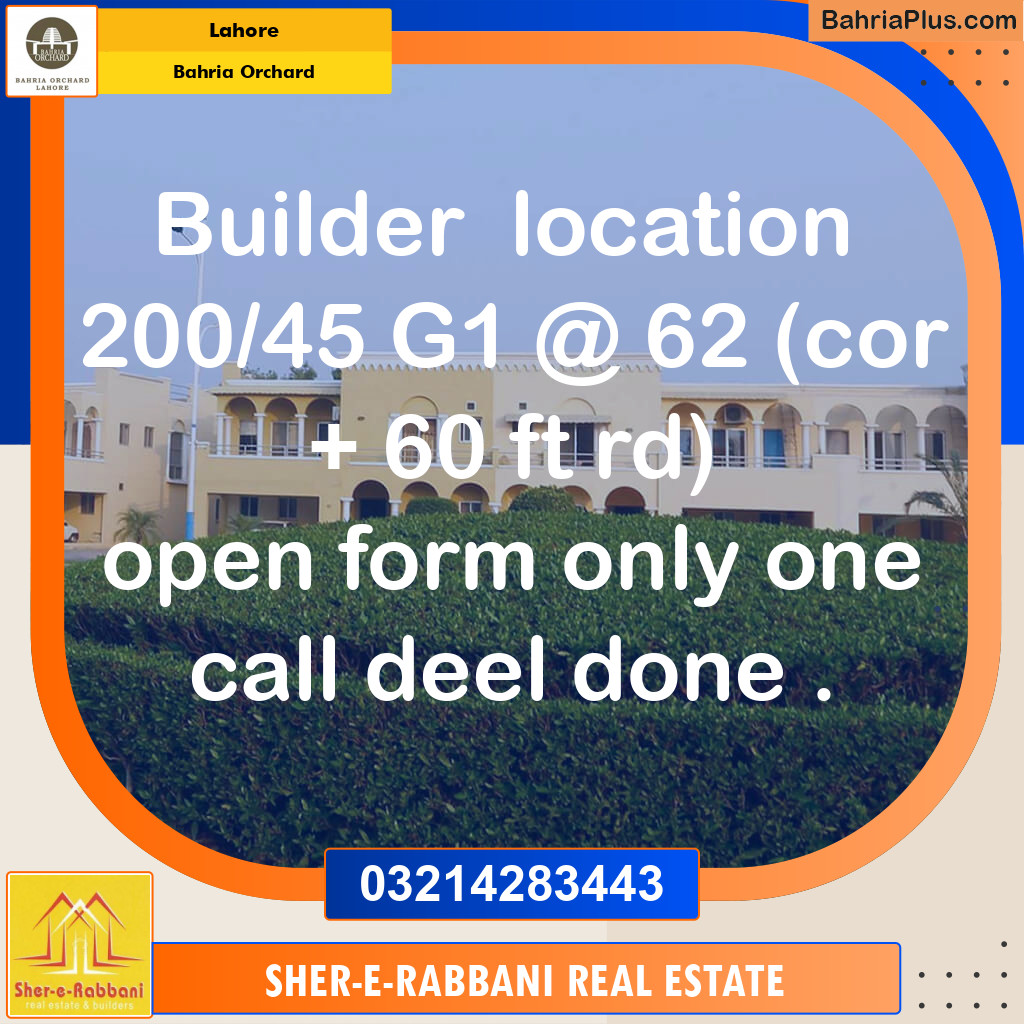 Residential Plot for Sale in Bahria Orchard, Lahore - (BP-152500)