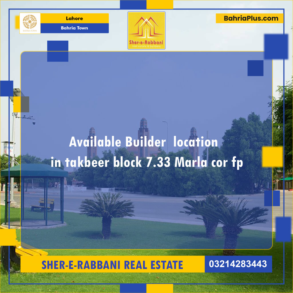 Residential Plot for Sale in Bahria Town, Lahore - (BP-152511)