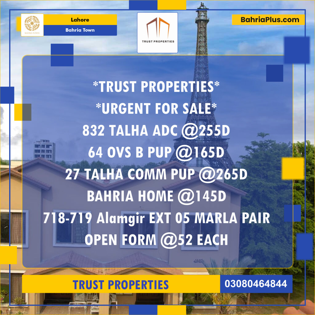Residential Plot for Sale in Bahria Town, Lahore - (BP-152523)