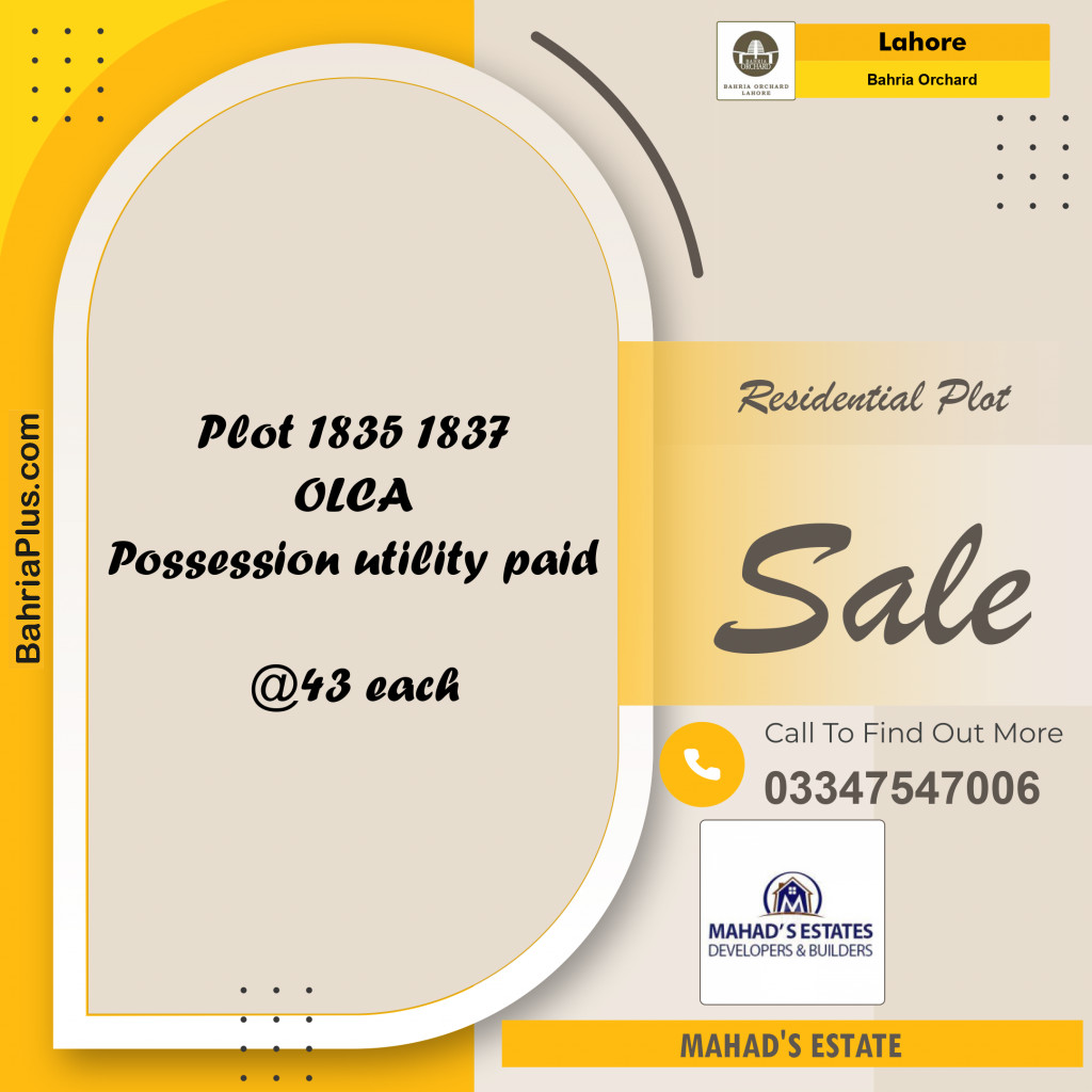 Residential Plot for Sale in Bahria Orchard, Lahore - (BP-152528)