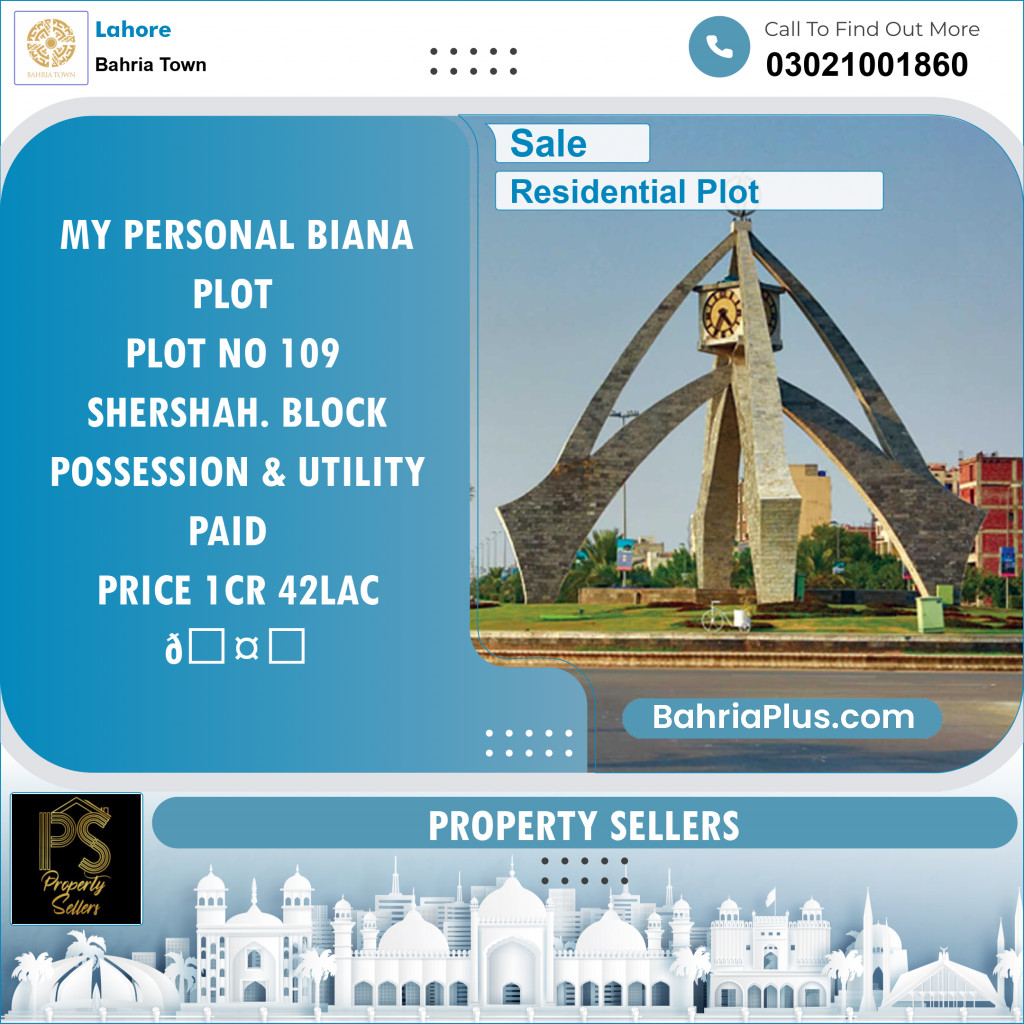 Residential Plot for Sale in Bahria Town, Lahore - (BP-152542)