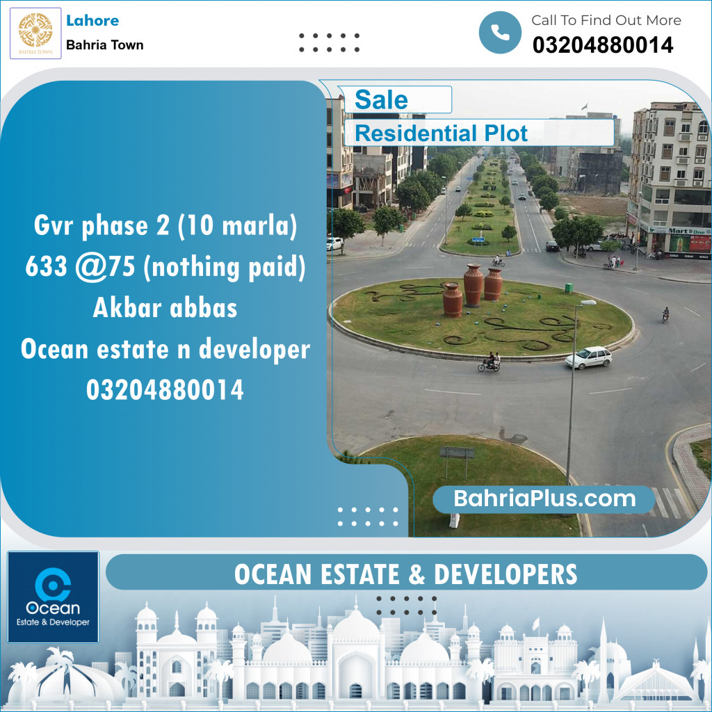 Residential Plot for Sale in Bahria Town, Lahore - (BP-152549)