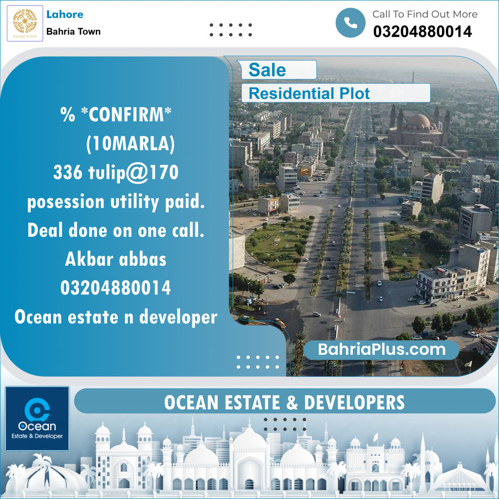 Residential Plot for Sale in Bahria Town, Lahore - (BP-152550)
