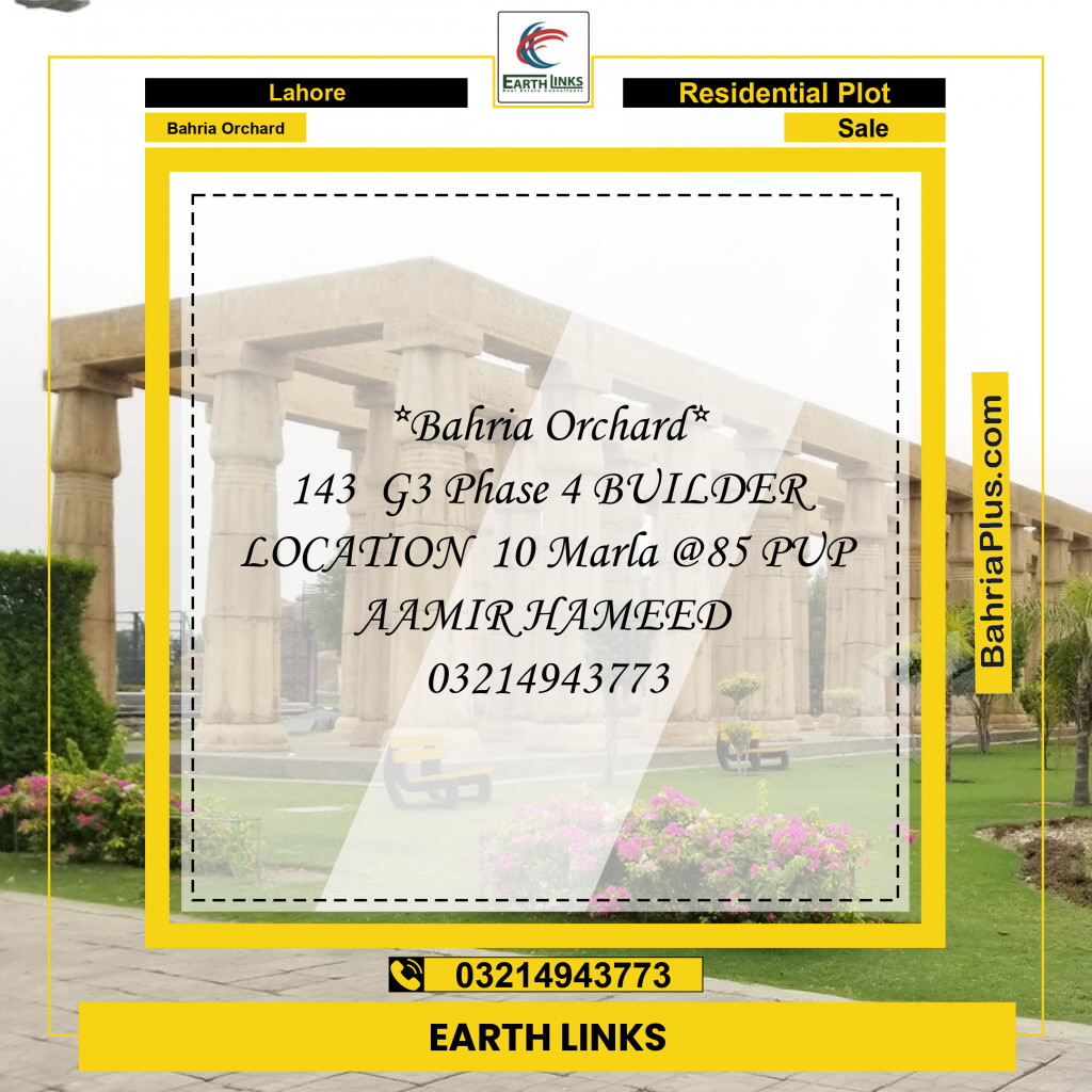 Residential Plot for Sale in Bahria Orchard, Lahore - (BP-152579)