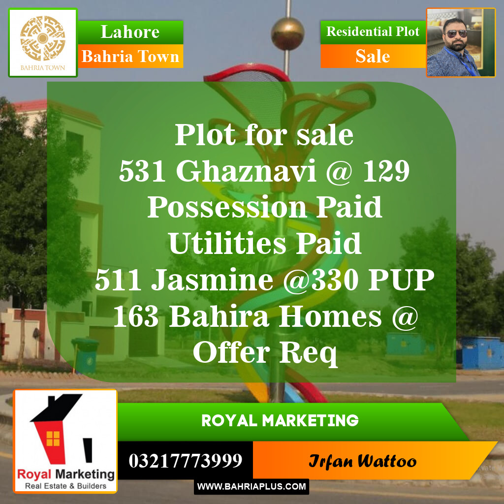 Residential Plot for Sale in Bahria Town, Lahore - (BP-152601)