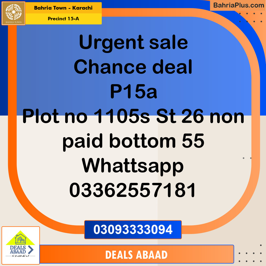 125 Sq. Yards Residential Plot for Sale in Precinct 15-A -  Bahria Town, Karachi - (BP-152678)