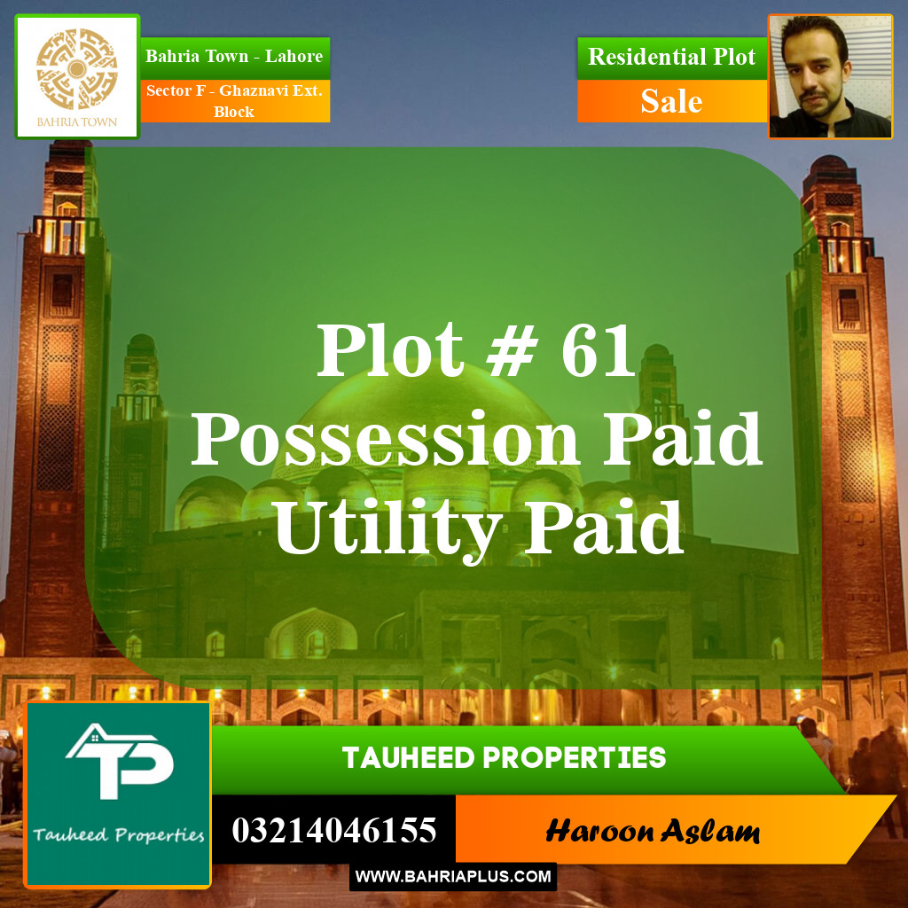 Residential Plot for Sale in Sector F - Ghaznavi Ext. Block -  Bahria Town, Lahore - (BP-152681)