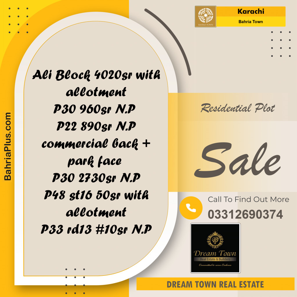 125 Sq. Yards Residential Plot for Sale in Precinct 12 - Ali Block -  Bahria Town, Karachi - (BP-152696)