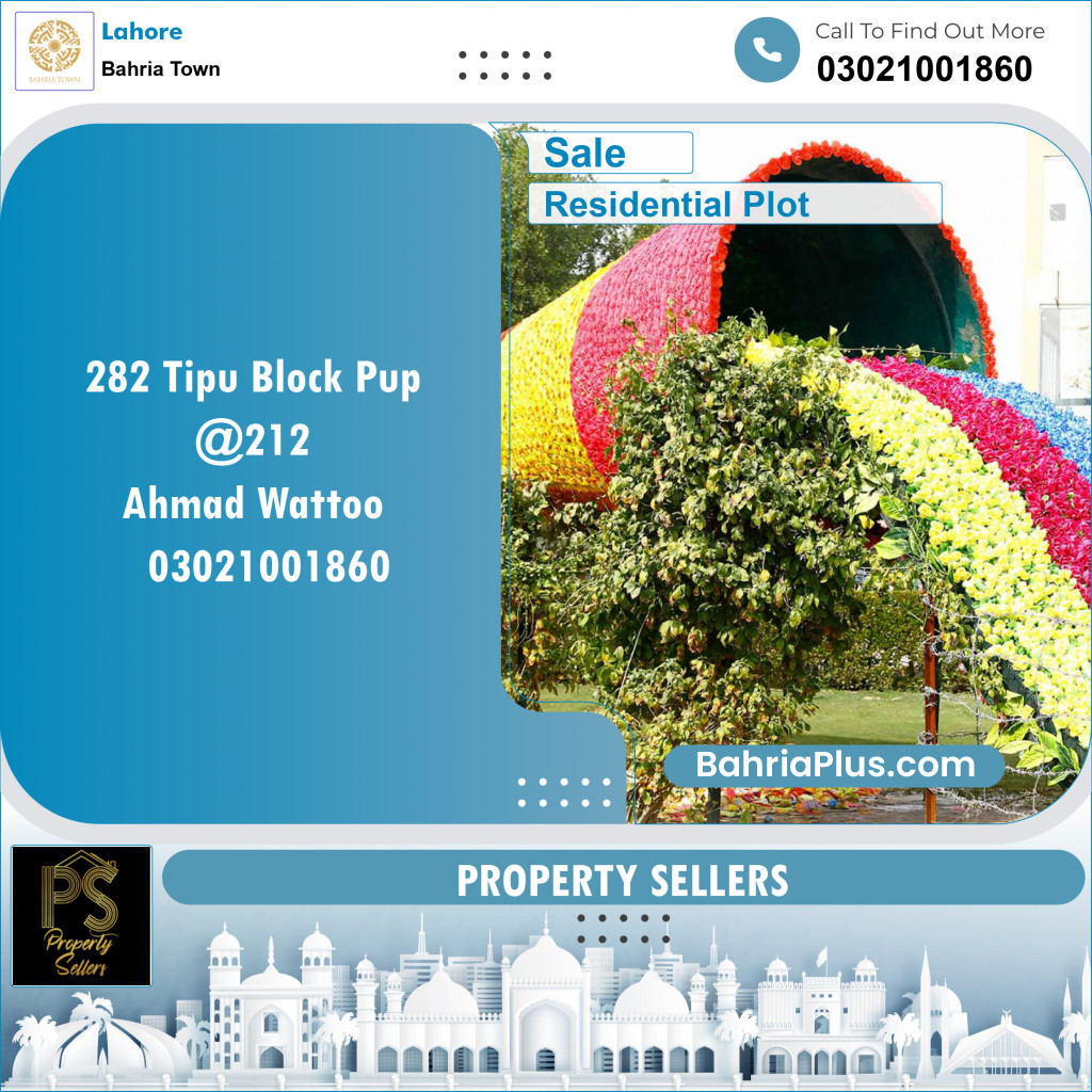 Residential Plot for Sale in Sector F - Tipu Sultan Block -  Bahria Town, Lahore - (BP-152723)