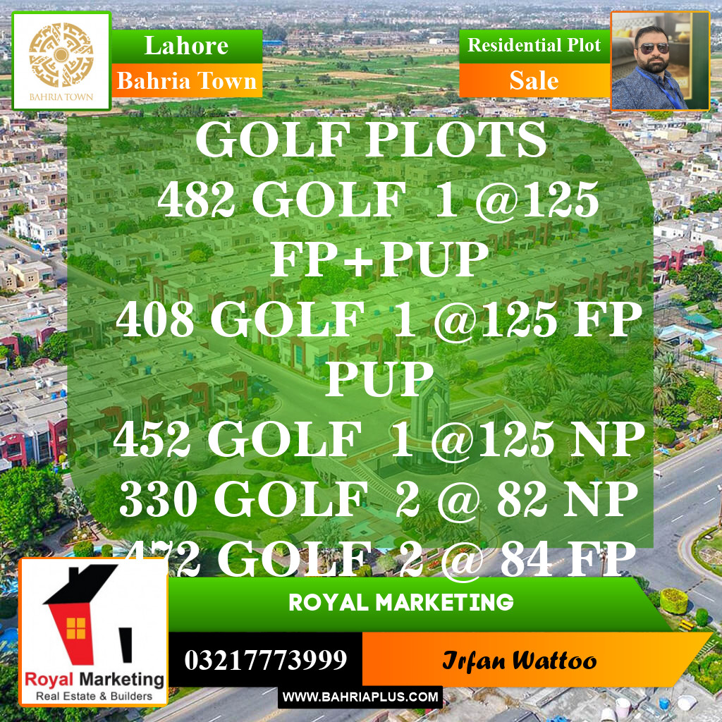 Residential Plot for Sale in Bahria Town, Lahore - (BP-152730)