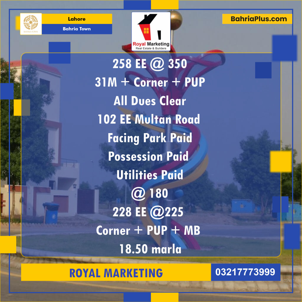 Residential Plot for Sale in Bahria Town, Lahore - (BP-152732)