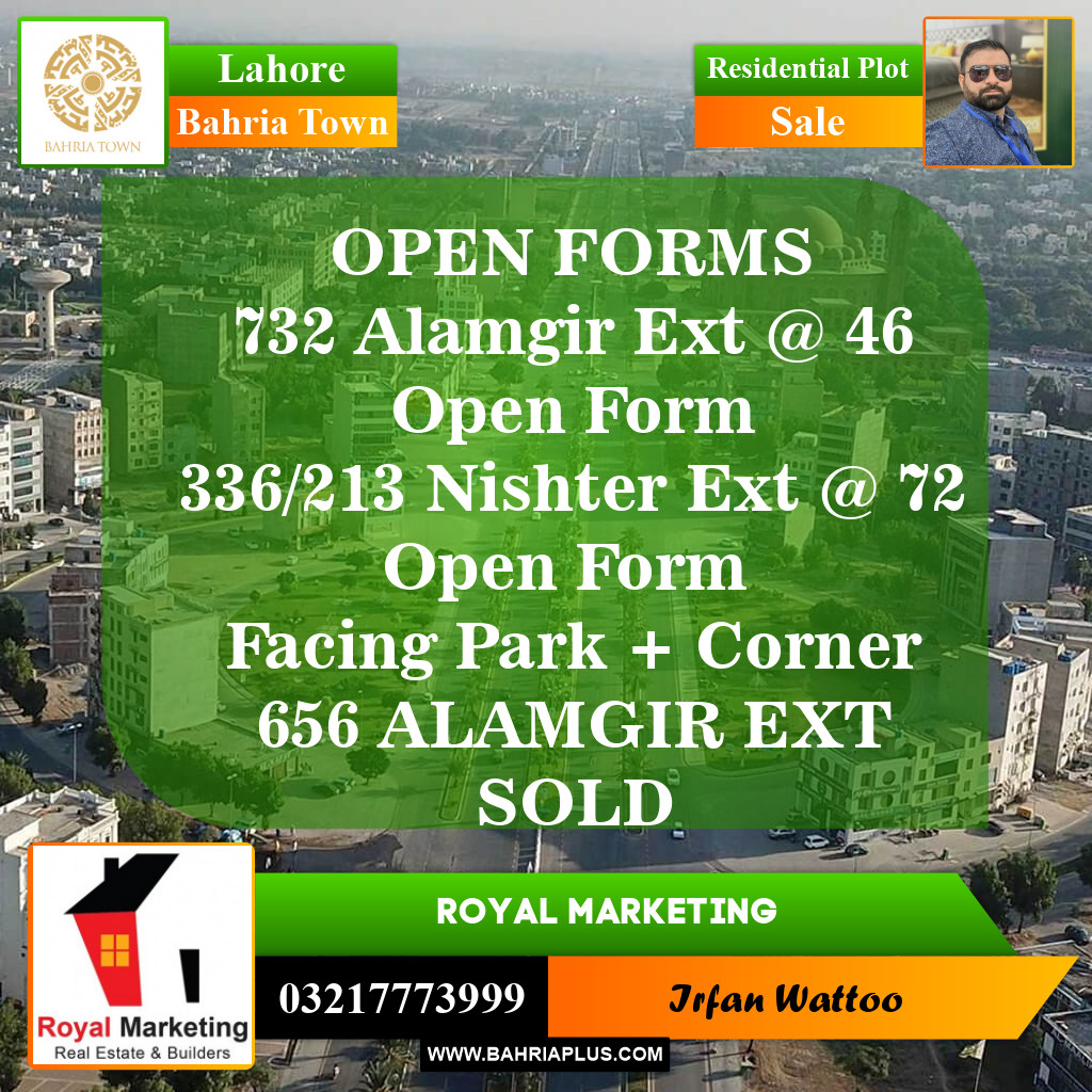 Residential Plot for Sale in Bahria Town, Lahore - (BP-152733)