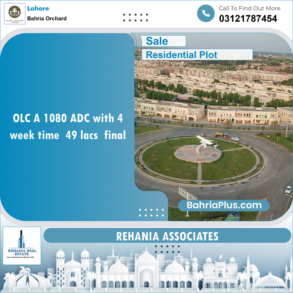Residential Plot for Sale in OLC-A Block -  Bahria Orchard, Lahore - (BP-152778)