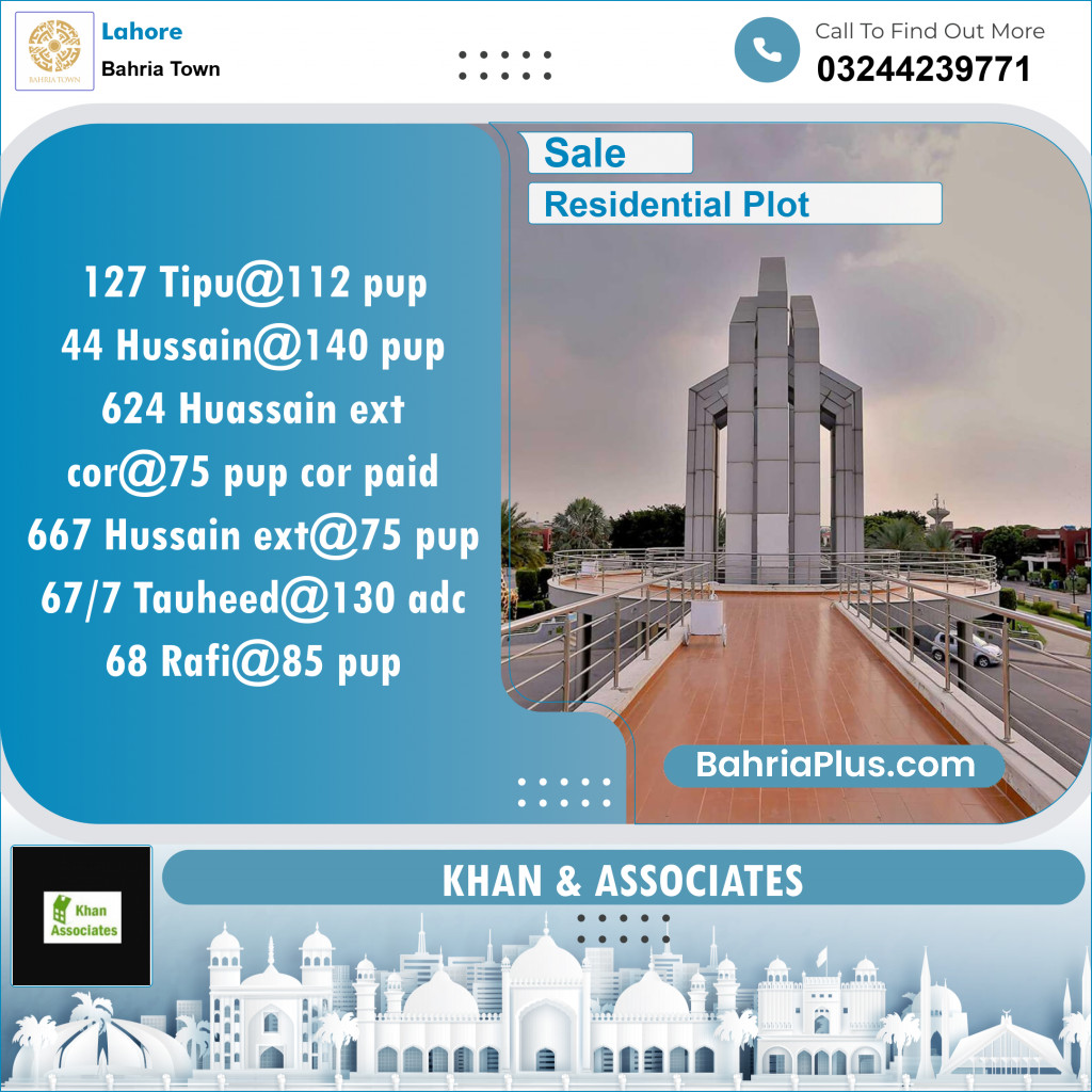 Residential Plot for Sale in Bahria Town, Lahore - (BP-152824)