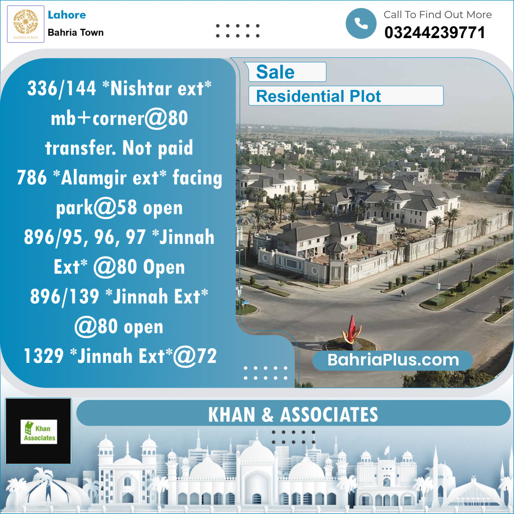 Residential Plot for Sale in Bahria Town, Lahore - (BP-152838)