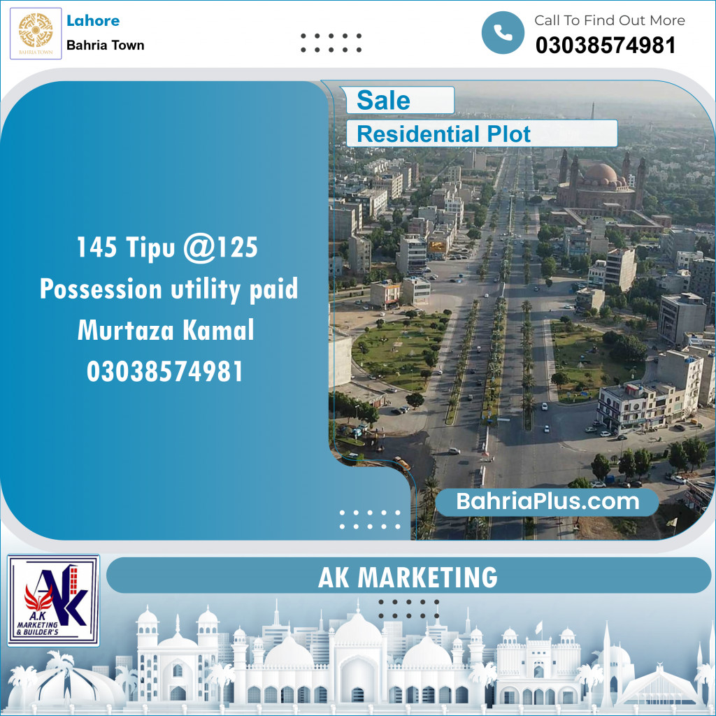 Residential Plot for Sale in Bahria Town, Lahore - (BP-152850)