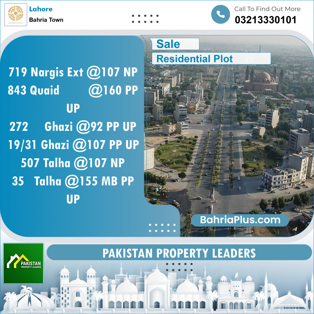 Residential Plot for Sale in Bahria Town, Lahore - (BP-152858)