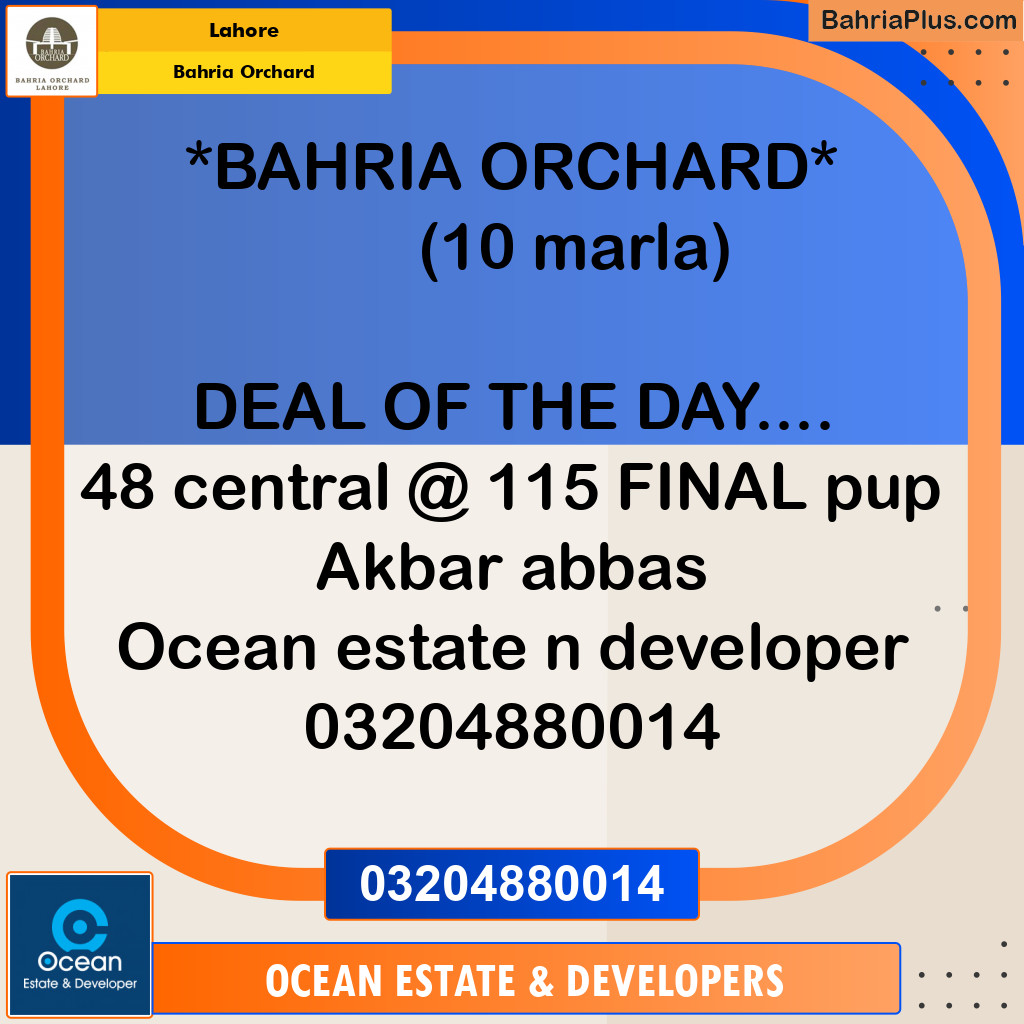 Residential Plot for Sale in Bahria Orchard, Lahore - (BP-152890)