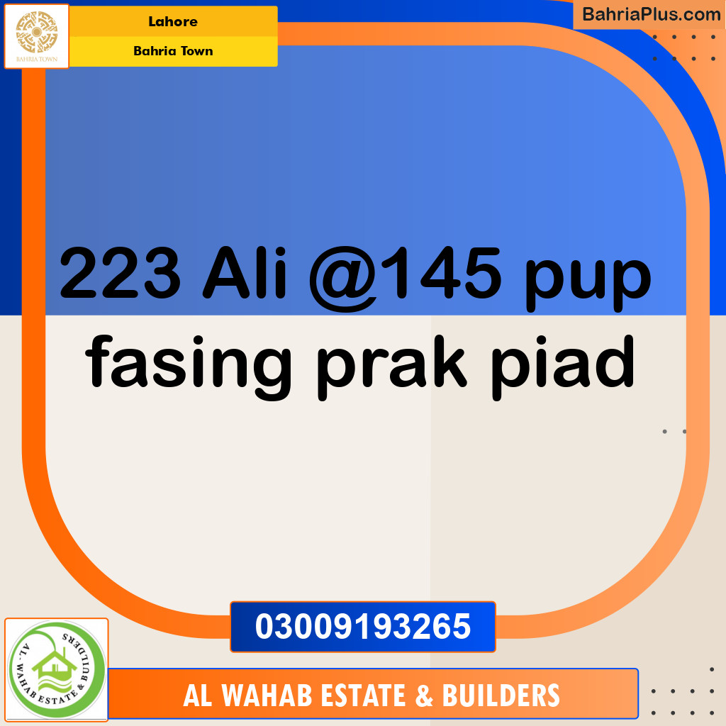 Residential Plot for Sale in Bahria Town, Lahore - (BP-152899)