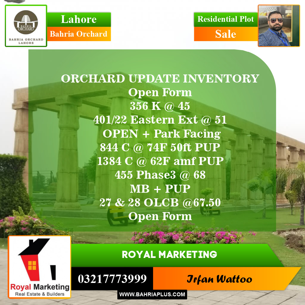 Residential Plot for Sale in Bahria Orchard, Lahore - (BP-152959)