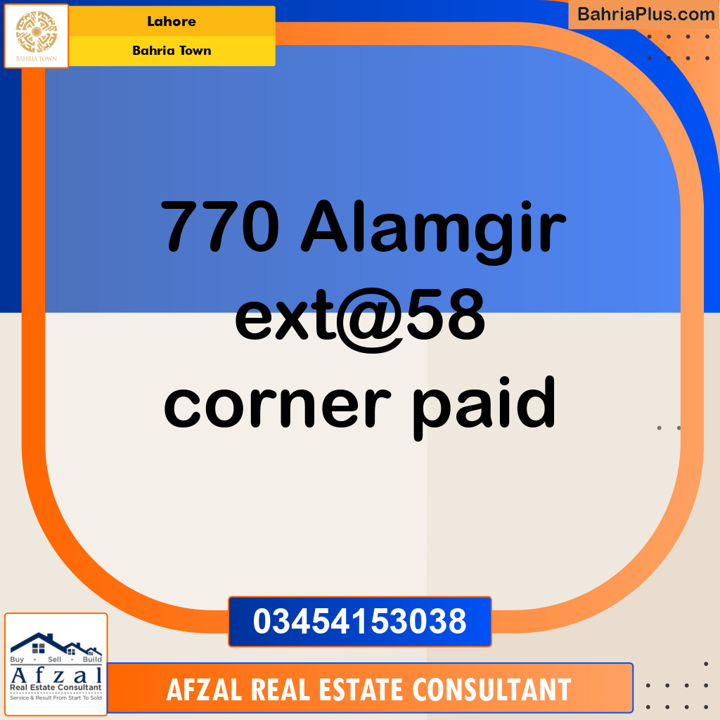 Residential Plot for Sale in Bahria Town, Lahore - (BP-152968)