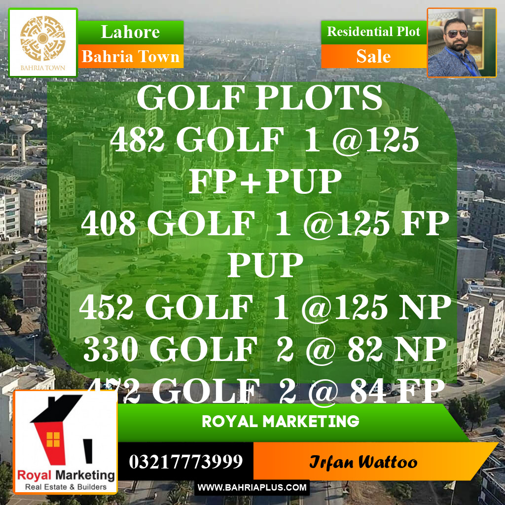 Residential Plot for Sale in Bahria Town, Lahore - (BP-152983)
