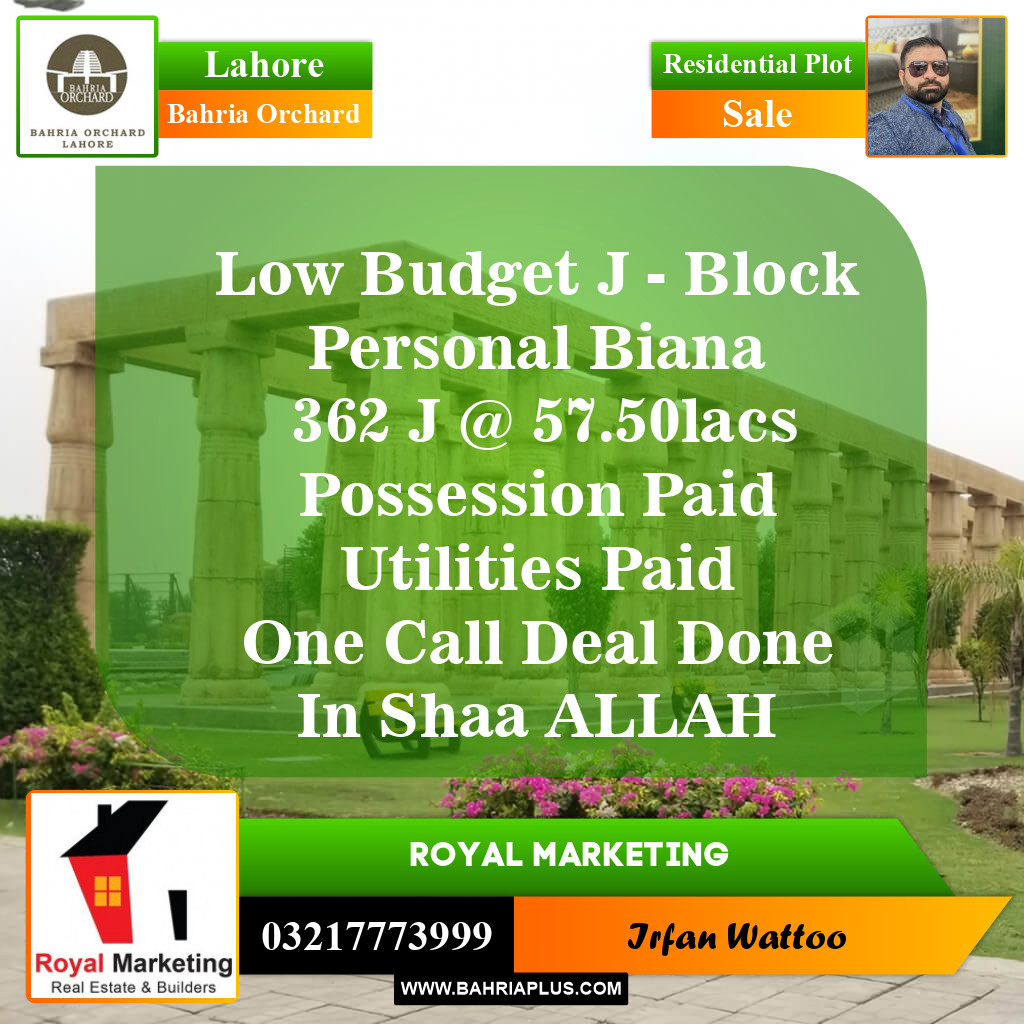 Residential Plot for Sale in Bahria Orchard, Lahore - (BP-152985)