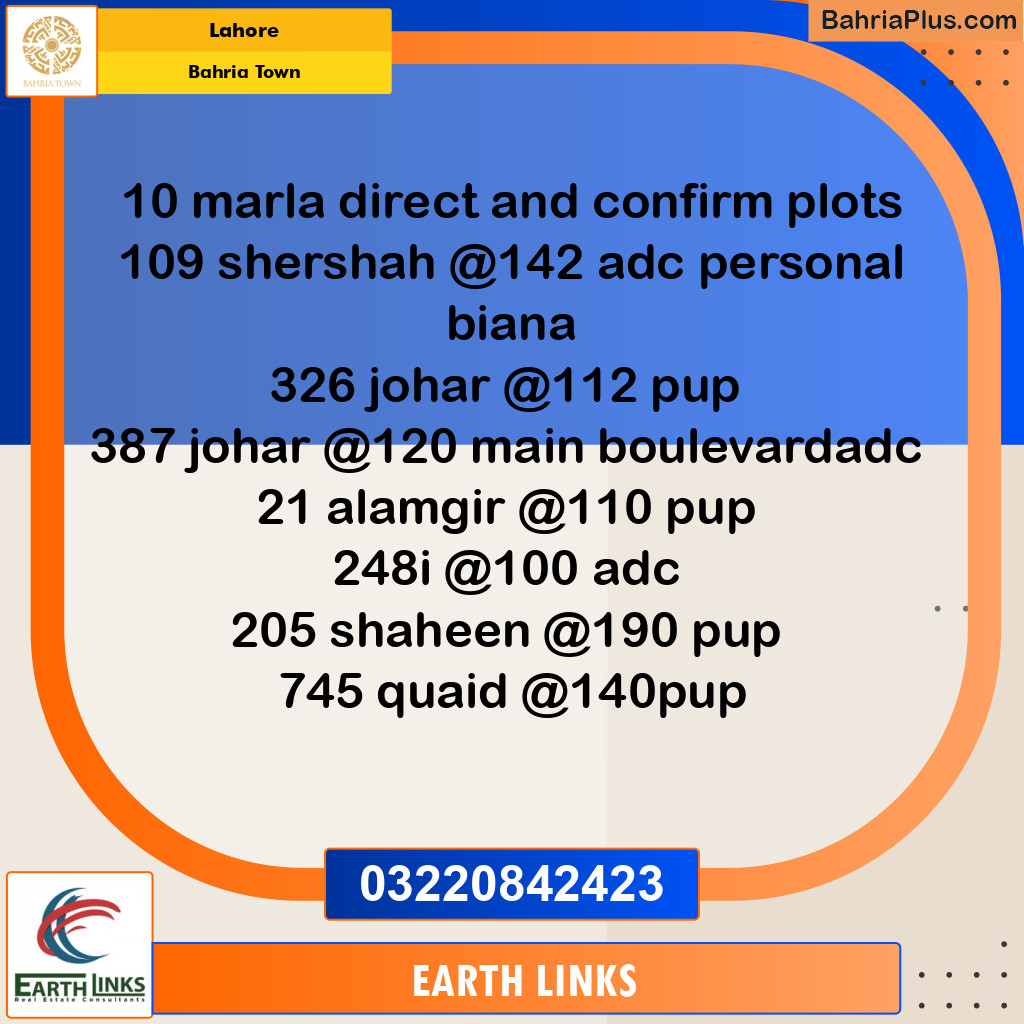Residential Plot for Sale in Bahria Town, Lahore - (BP-153029)