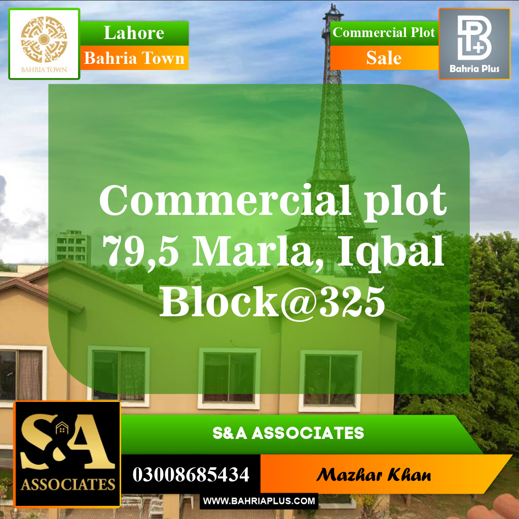 Commercial Plot for Sale in Bahria Town, Lahore - (BP-153030)