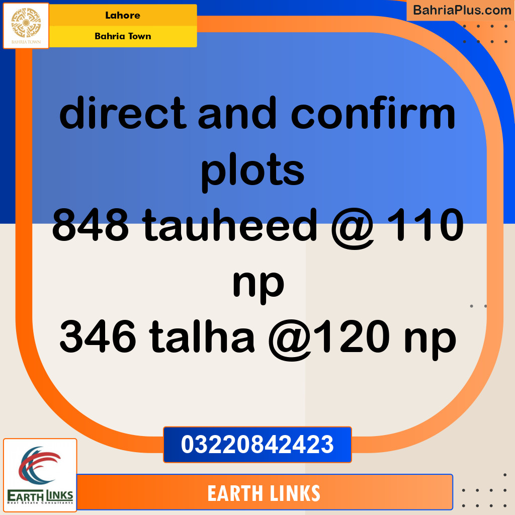 Residential Plot for Sale in Bahria Town, Lahore - (BP-153031)