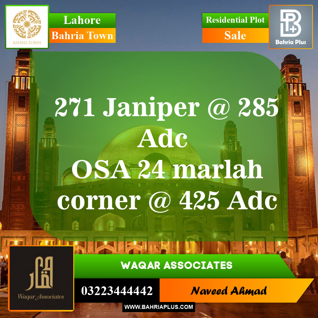 Residential Plot for Sale in Bahria Town, Lahore - (BP-153041)