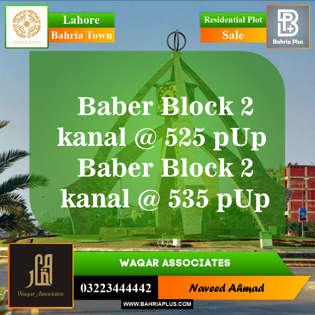 Residential Plot for Sale in Bahria Town, Lahore - (BP-153045)