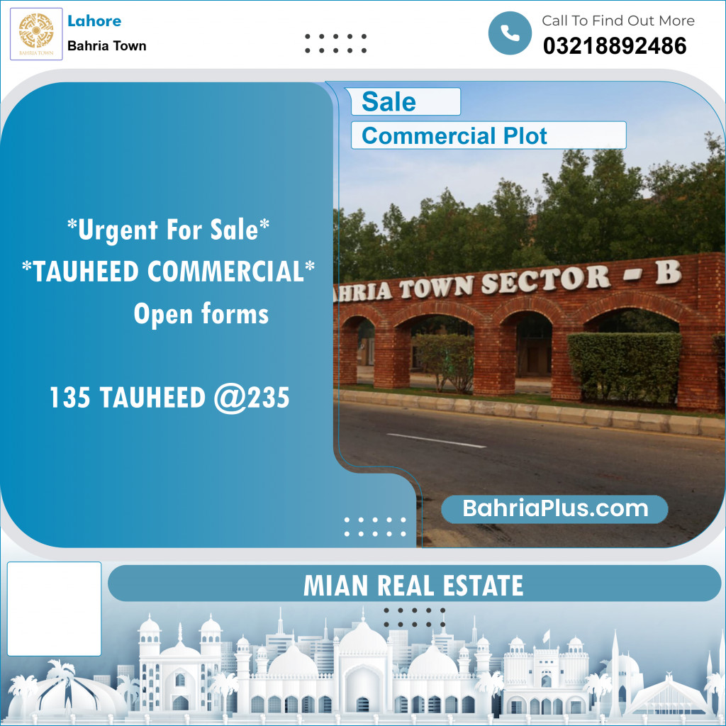 Commercial Plot for Sale in Bahria Town, Lahore - (BP-153080)