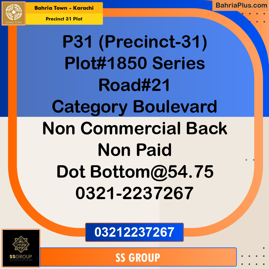 Residential Plot for Sale in Precinct 31 Plot -  Bahria Town, Karachi - (BP-153081)