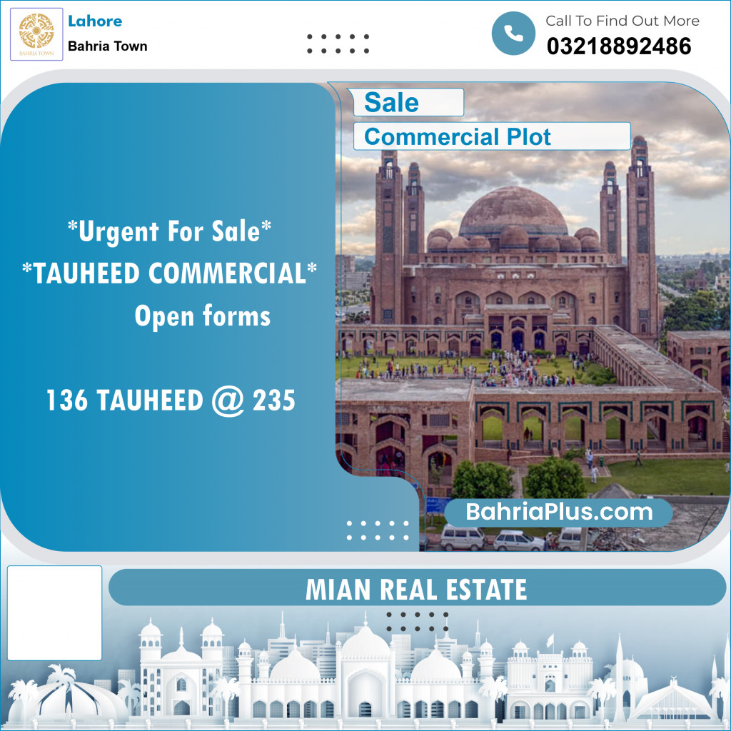 Commercial Plot for Sale in Bahria Town, Lahore - (BP-153083)