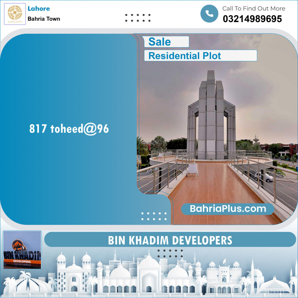 Residential Plot for Sale in Sector F - Tauheed Block -  Bahria Town, Lahore - (BP-153116)
