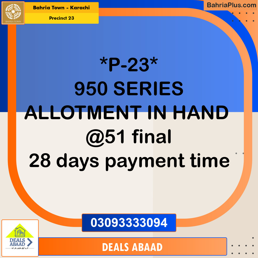 125 Sq. Yards Residential Plot for Sale in Precinct 23 -  Bahria Town, Karachi - (BP-153122)