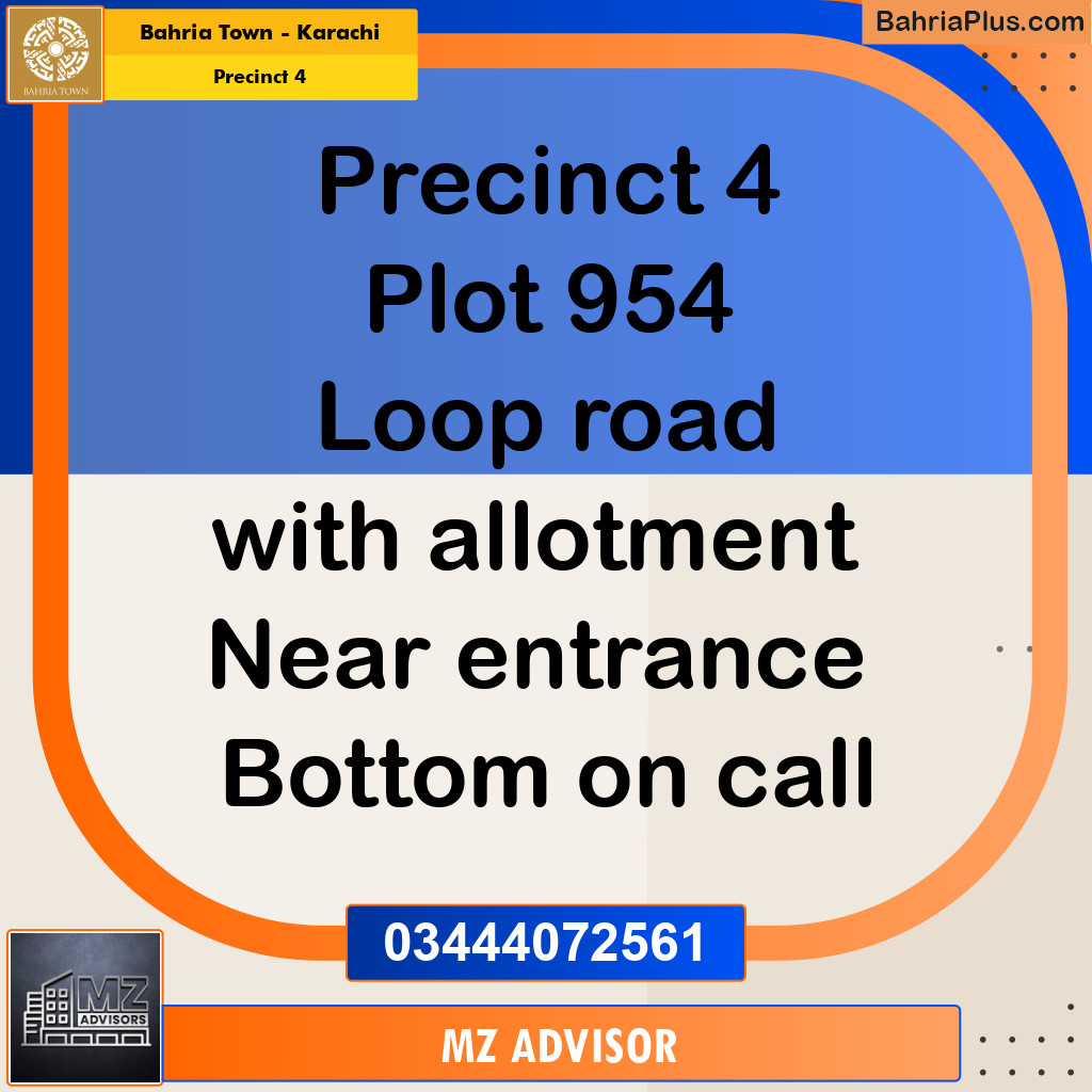 500 Sq. Yards Residential Plot for Sale in Precinct 4 -  Bahria Town, Karachi - (BP-153195)