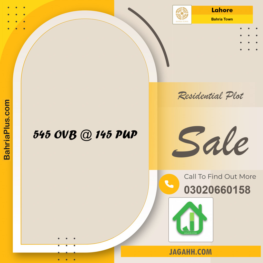 Residential Plot for Sale in Overseas B -  Bahria Town, Lahore - (BP-153260)
