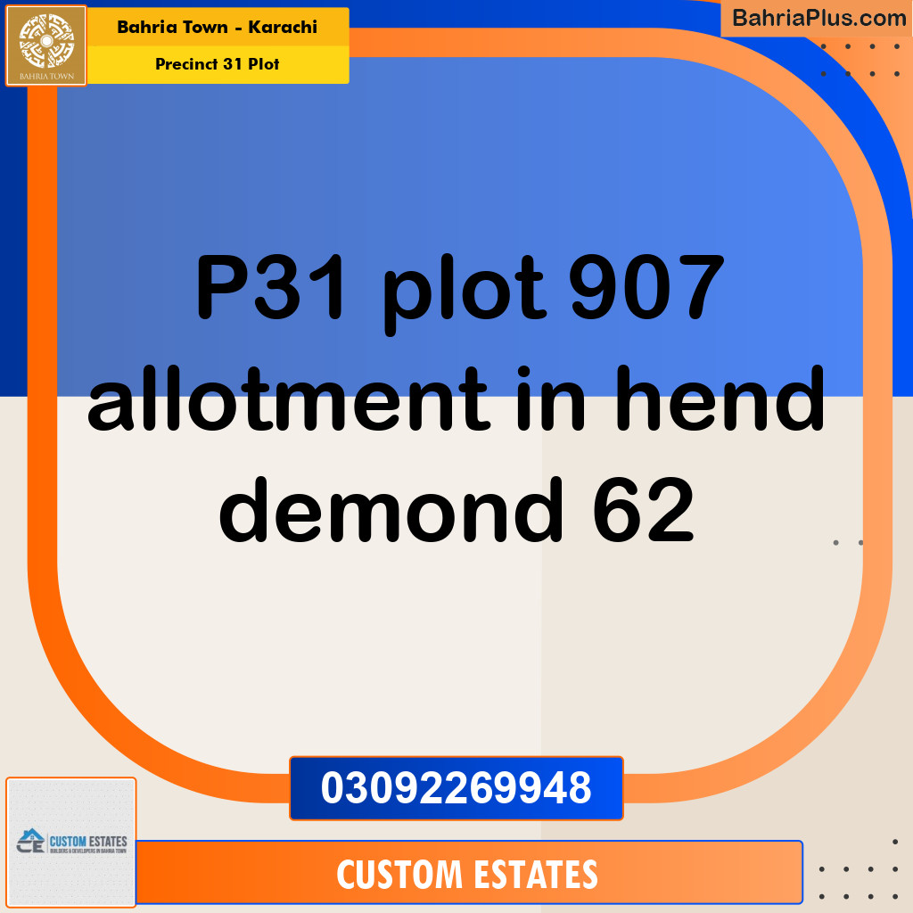 Residential Plot for Sale in Precinct 31 Plot -  Bahria Town, Karachi - (BP-153279)