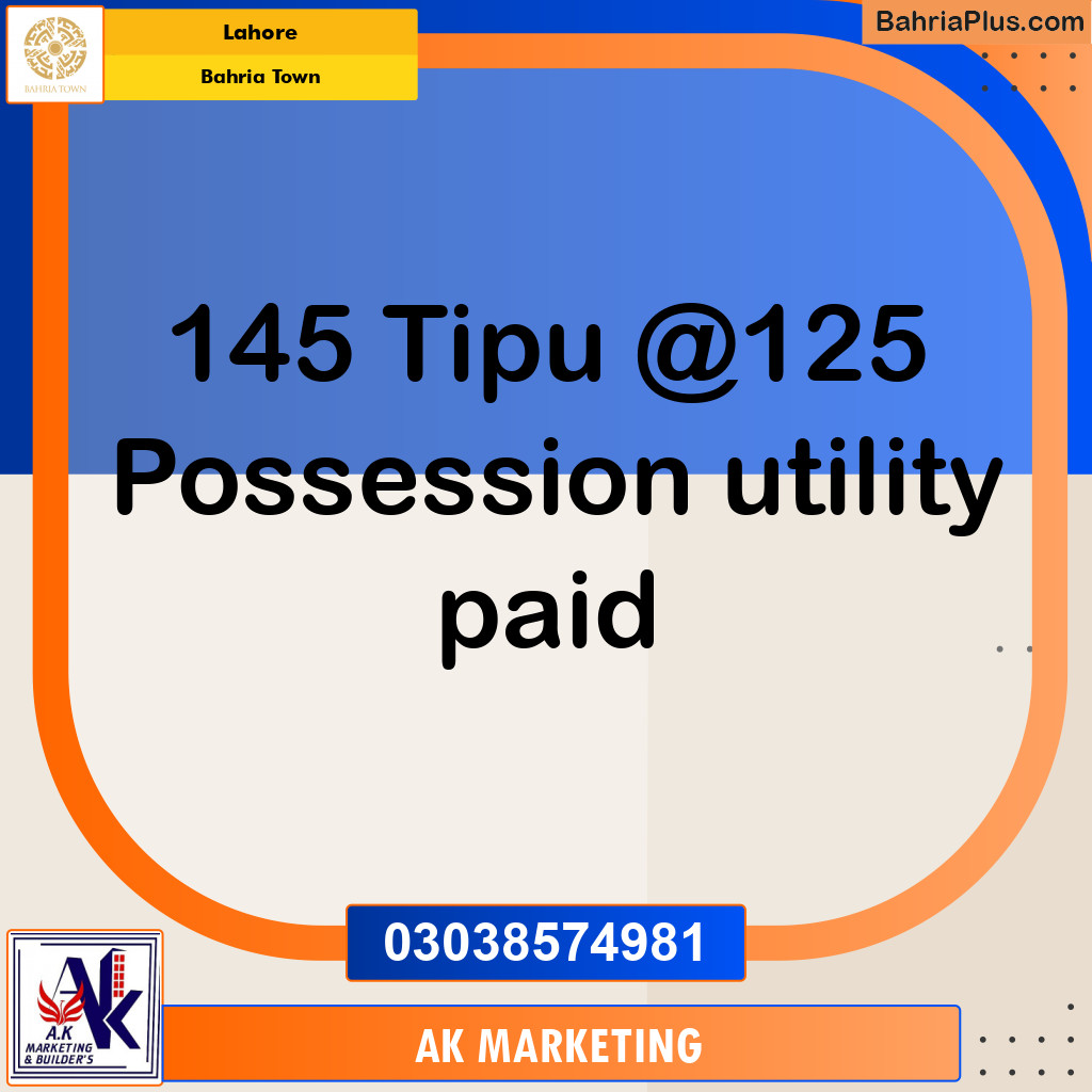 Residential Plot for Sale in Sector F - Tipu Sultan Block -  Bahria Town, Lahore - (BP-153285)