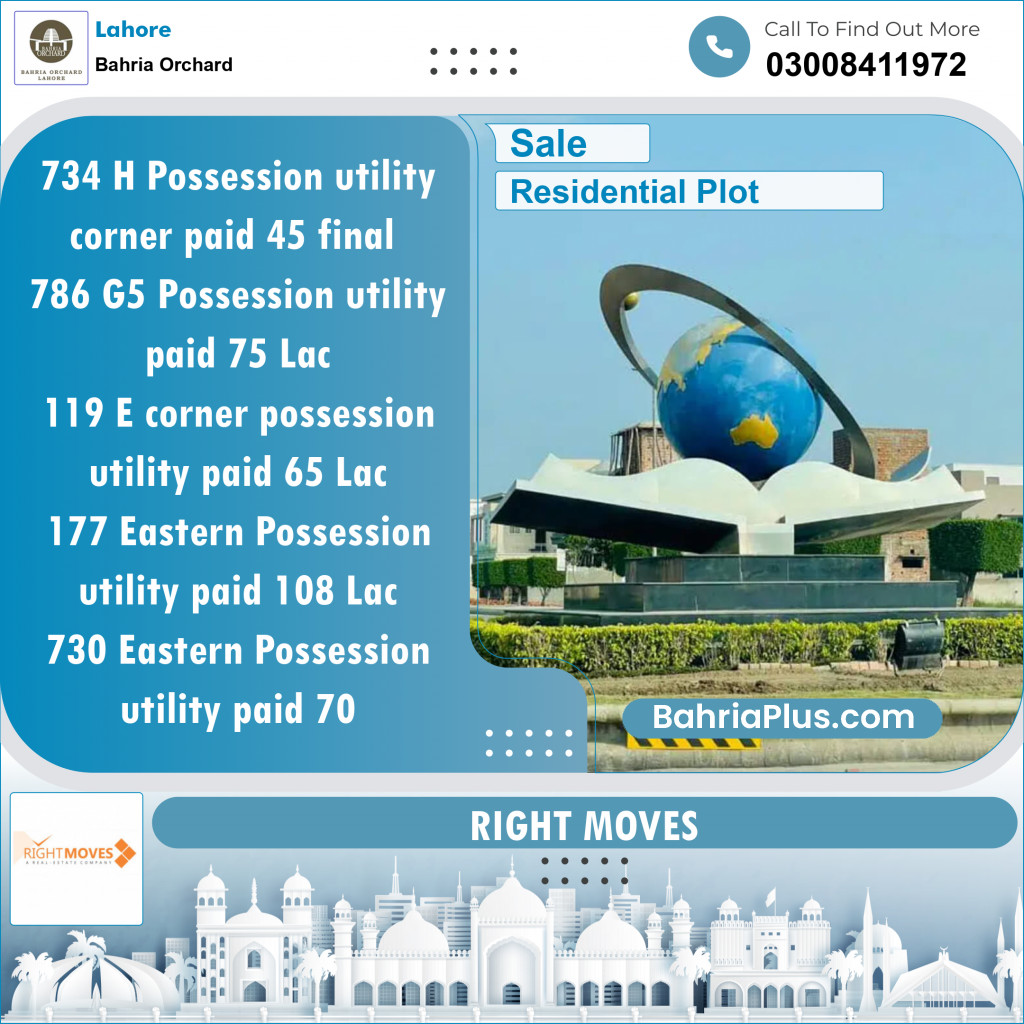 Residential Plot for Sale in Phase 4 - G5 Block -  Bahria Orchard, Lahore - (BP-153295)